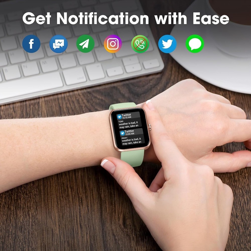 Smart Watch Fitness Tracker 41mm Waterproof Touchscreen for Android iOS