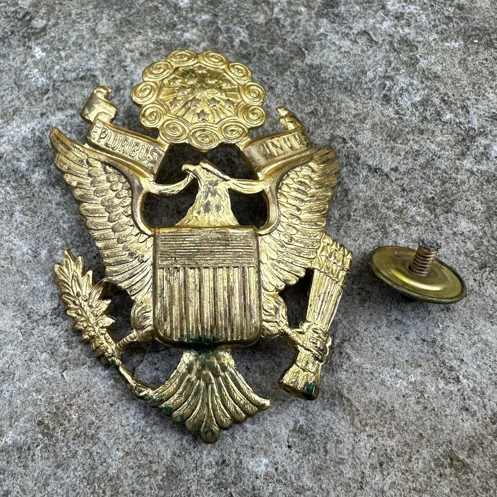 ORIGINAL WWII WW2 US Army AAF Officer Visor Cap Eagle - Damaged