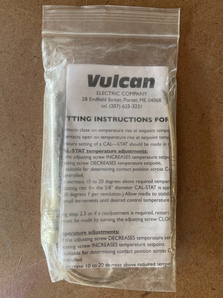 VULCAN 1C2B9 Cal-Stat Tstat, Pipe Thread,3in insertion 2E940