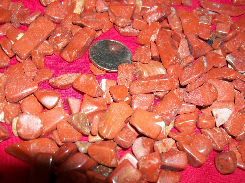 100 brecciated red jasper polished gemstones per lot medium size