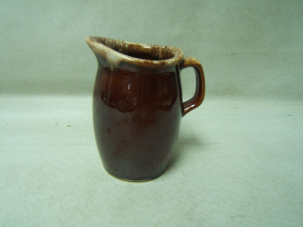 Hull Brown Drip Small Pitcher / Syrup 4.5" Tall Oven Proof