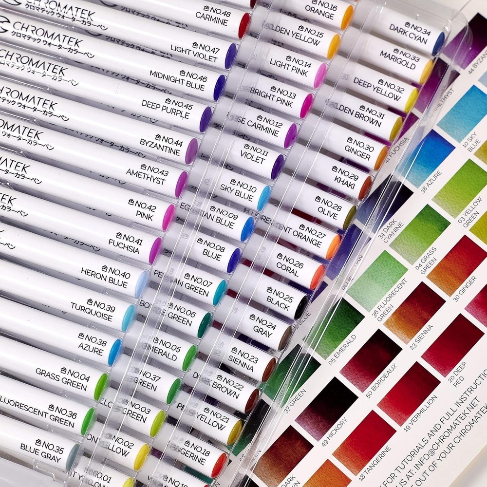 54 Watercolor Pens Set with 15 Pages Pad & Online Tutorials for Mastery