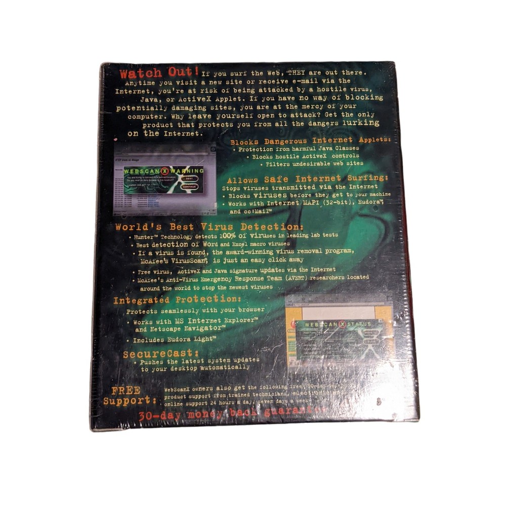 SEALED Vintage McAfee Webscan X PC Cd-Rom Anti-virus Software 1997