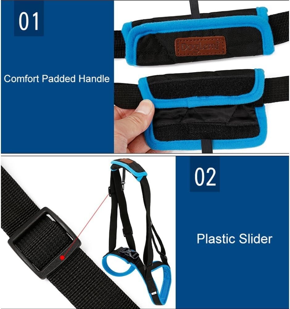 Doglemi Dog Lift Support Harness Rear 2 Leg Sling Strap Size Medium - Adjustable