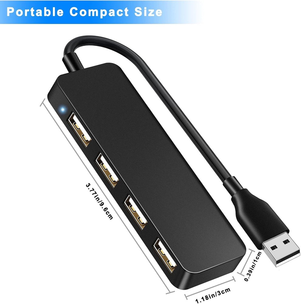 USB Hub Port Splitter Expander for Laptop PC Keyboard Mouse