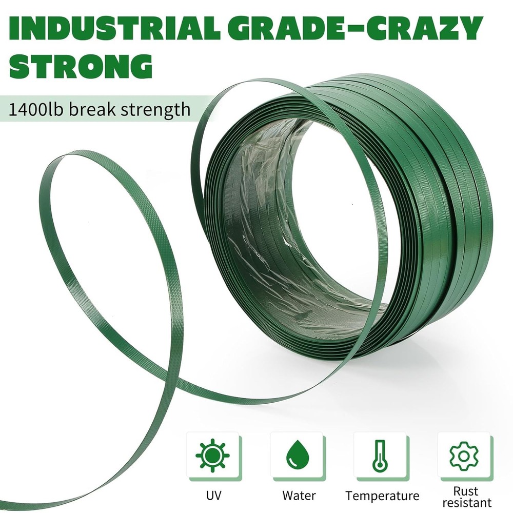 Heavy Duty Packing Solution: 850' Green Strapping Coil with 1400 lbs Strength