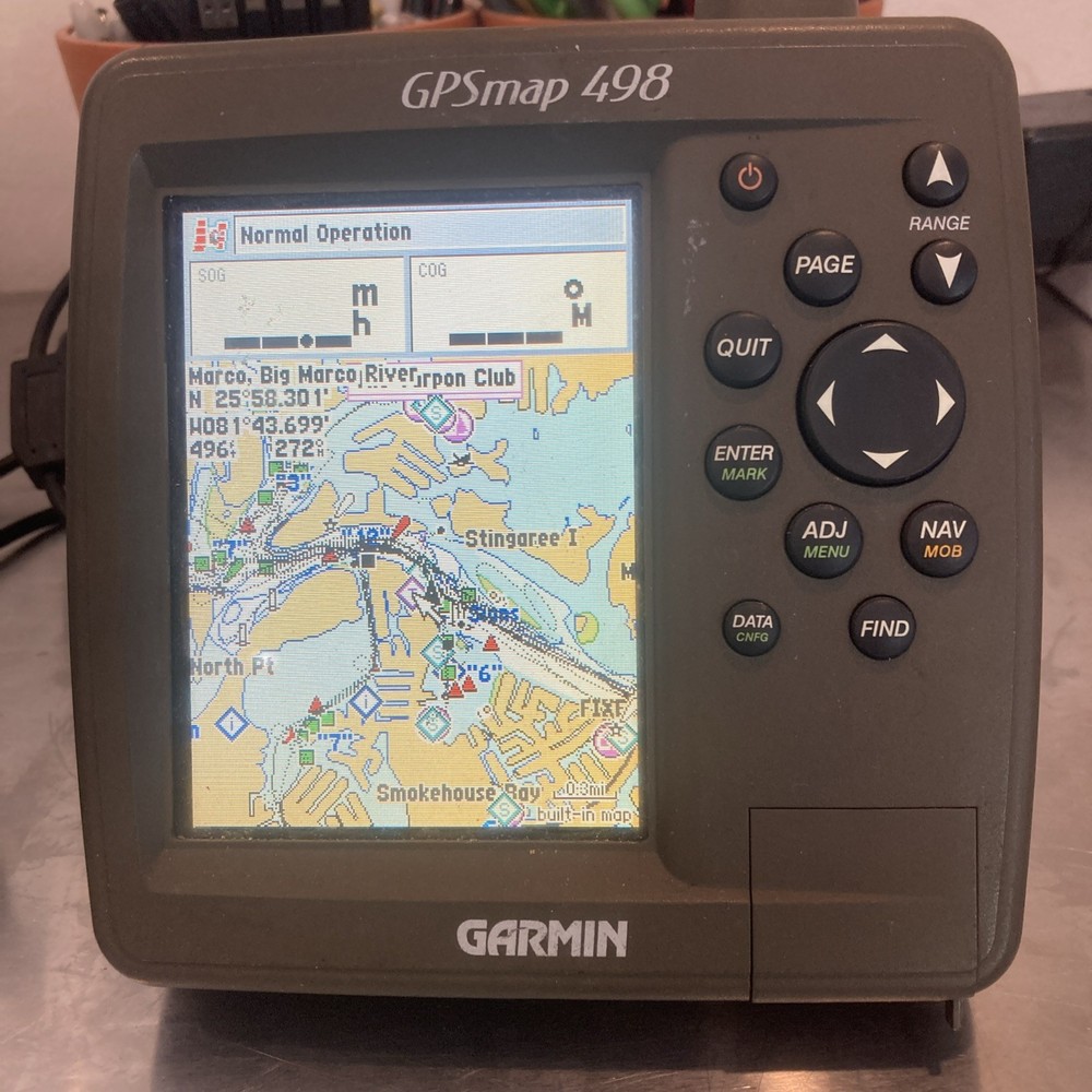 Garmin GPSmap 498 Color Chartplotter Fishfinder GPS + Mount & Cord