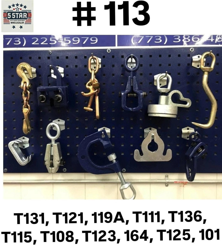 SET# 113 AUTO BODY FRAME MACHINE 11 PIECE TOOLS AND CLAMP CHAIN SET