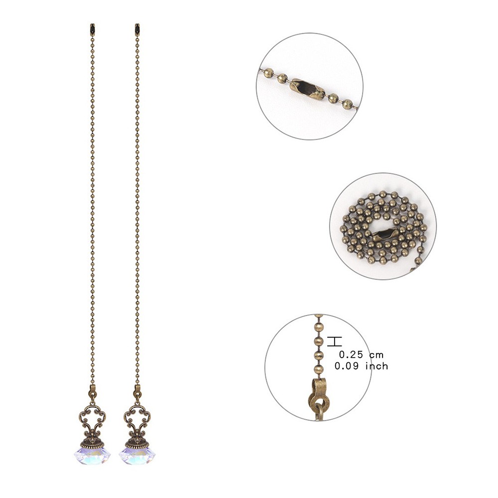 4 Pieces Artificial Crystal Ceiling Fan Pull Chains Pull Chain Extension7752