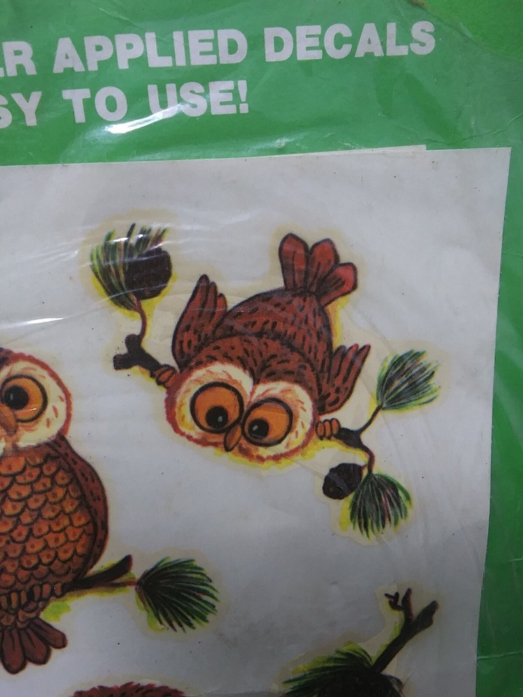 Vintage 1981 Decalart Water Applied Owl Decals