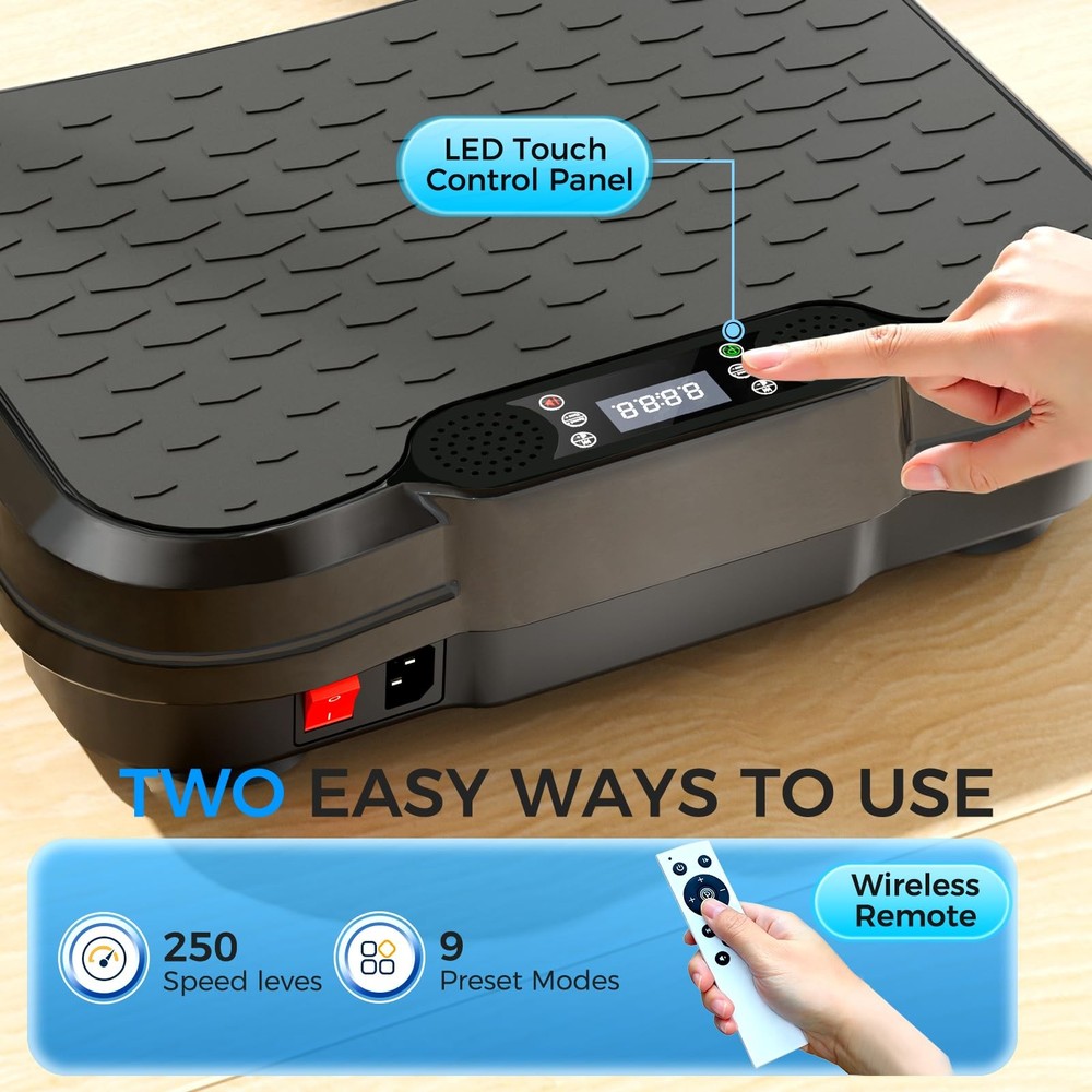Vibration Plate Exercise Machine,Vibration for Lymphatic Drainage Black