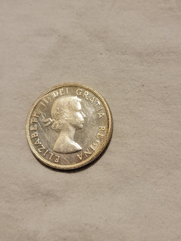 Canada 1 Dollar 1960 Silver (KM#54) Rainbow Toned Toning