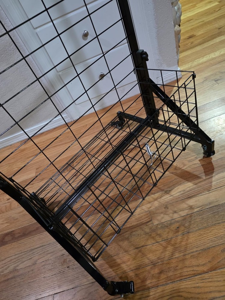 Display Grid Rack 6 ft Panel Foldable Craft Art Gridwall Tower W/ Basket & Tray
