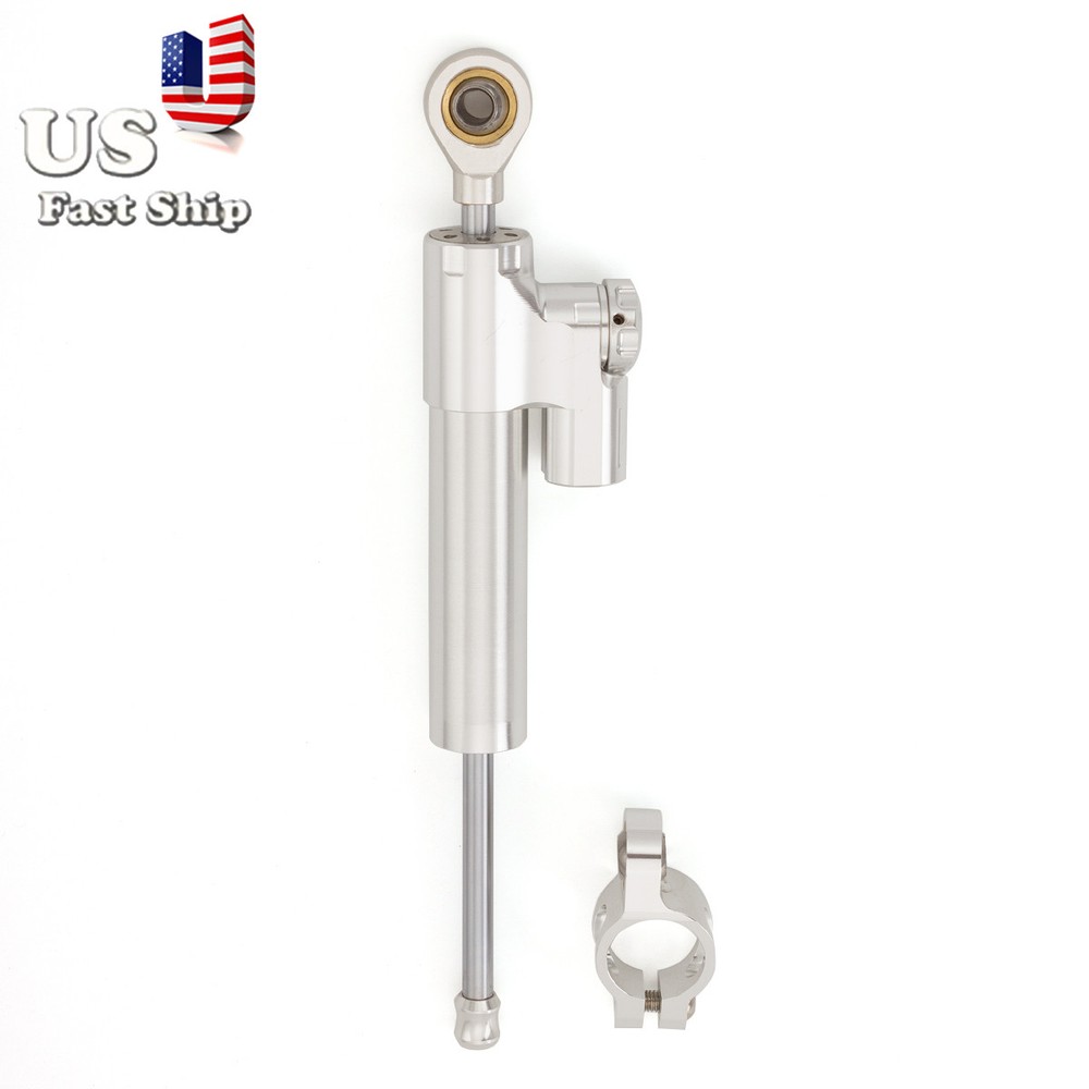 CNC Silver Steering Damper Stabilizer Linear Reversed For Motorcycle Scooters