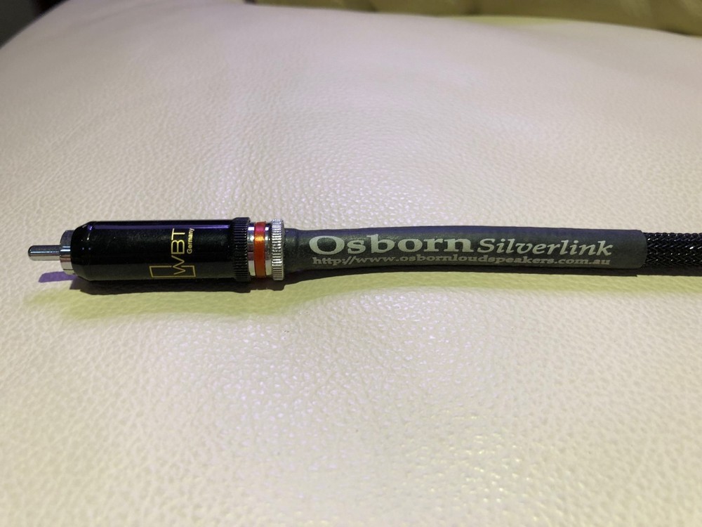 Osborn Loudspeakers Silverlink RCA Interconnects, 1 meter pair.