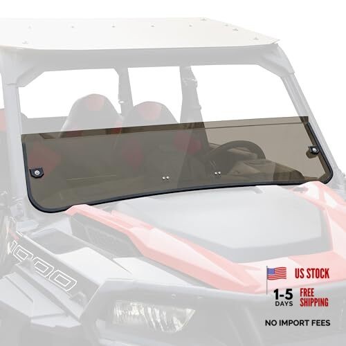 Dark Tinted Front for Polaris General XP 1000 16-25, Lightly Half Windshield