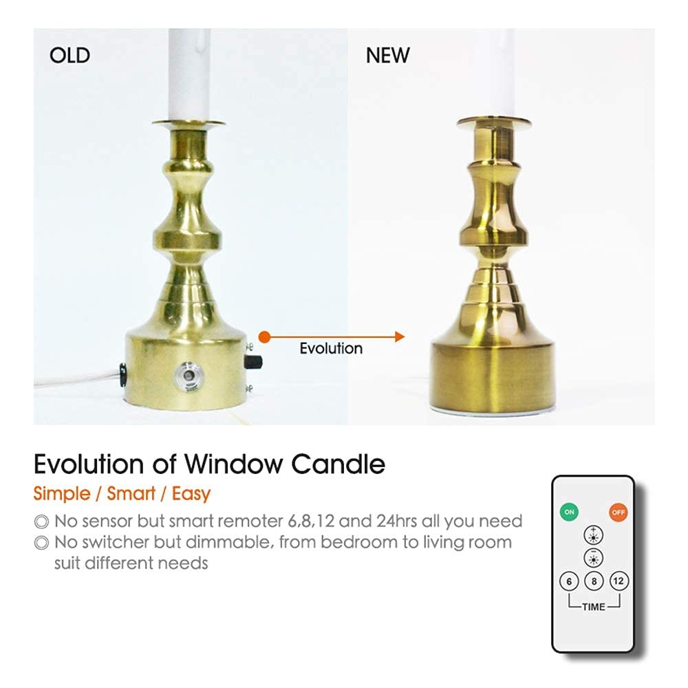 Ideal Lights Dimmable Window Candle Electric with Multi Timer IR Controller, Met