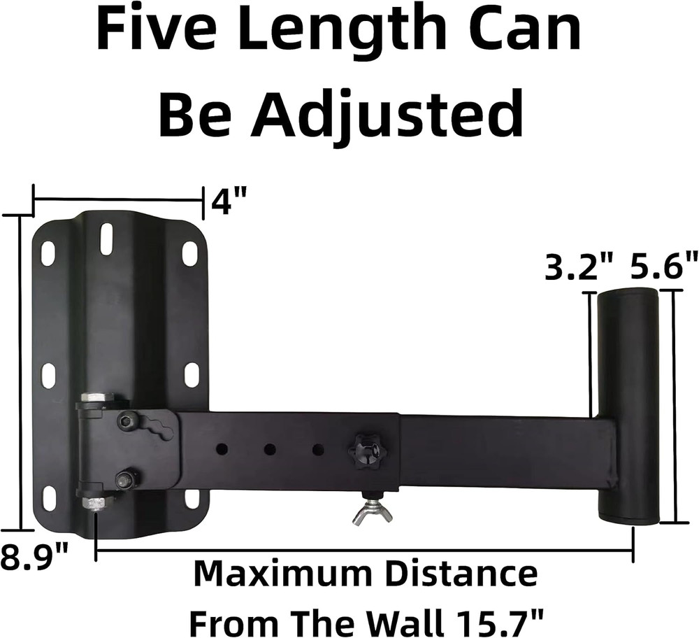 PA Speaker Mount Bracket Support up to 110Lbs-Adjustable Speaker Wall Mount Brac