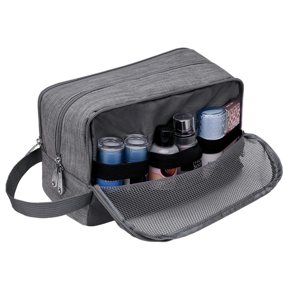 High-End Premium Small Toiletry Bag - Smart Size & Lightweight - Denim Grey
