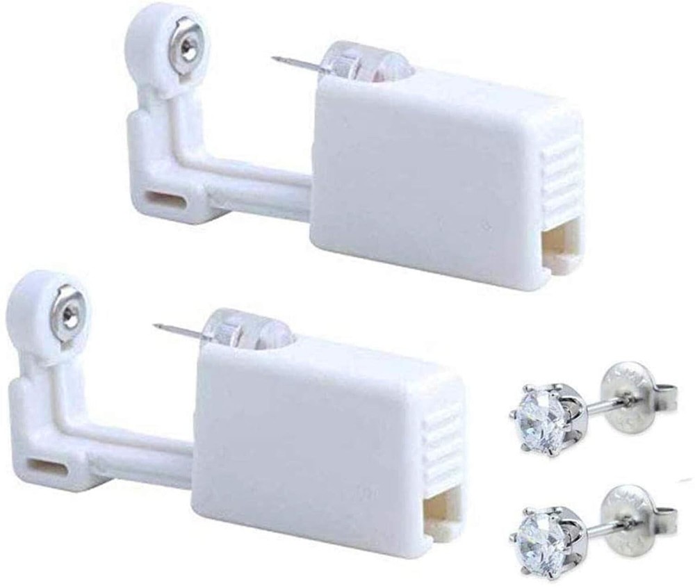 Compact Ear Piercing Gun Set - 2 Kits with No Pain Experience & Accessories