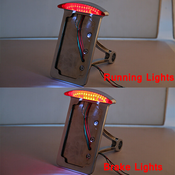 Motorcycle Side Mount License Plate Bracket Tail Light For Harley Chopper Bobber