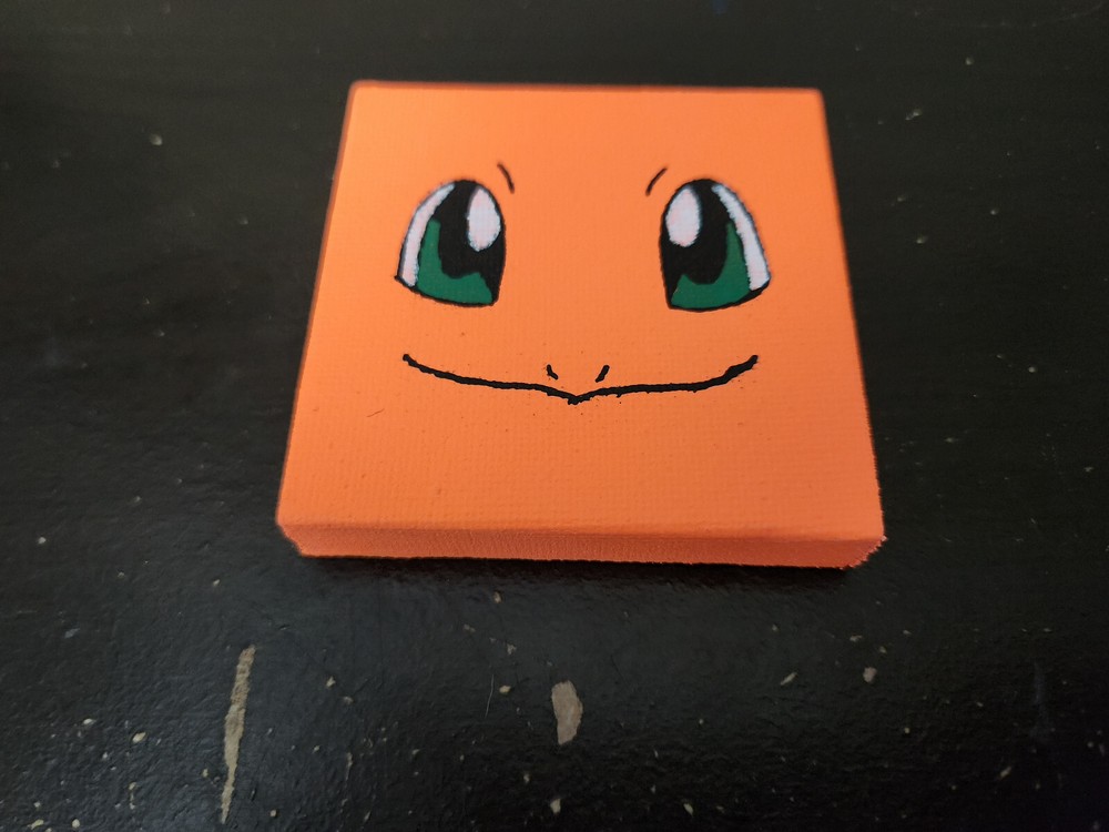 Handpainted Stretched Canvas Magnet Charmander (*FAST SHIPPING!*)