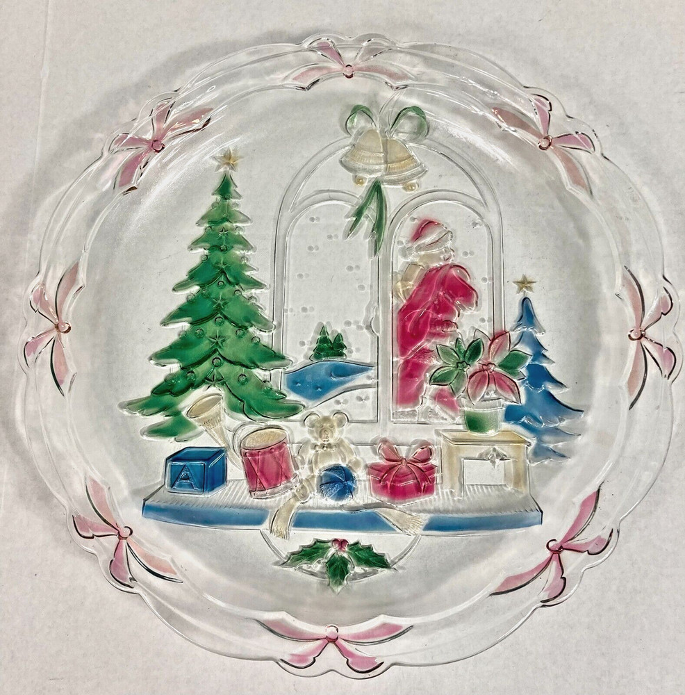 Christmas Joy Round Platter 1992 312230 by Mikasa Crystal Clear Studios
