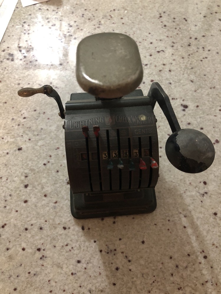 Vintage Lightning Check Writer. Still Will Print a Check