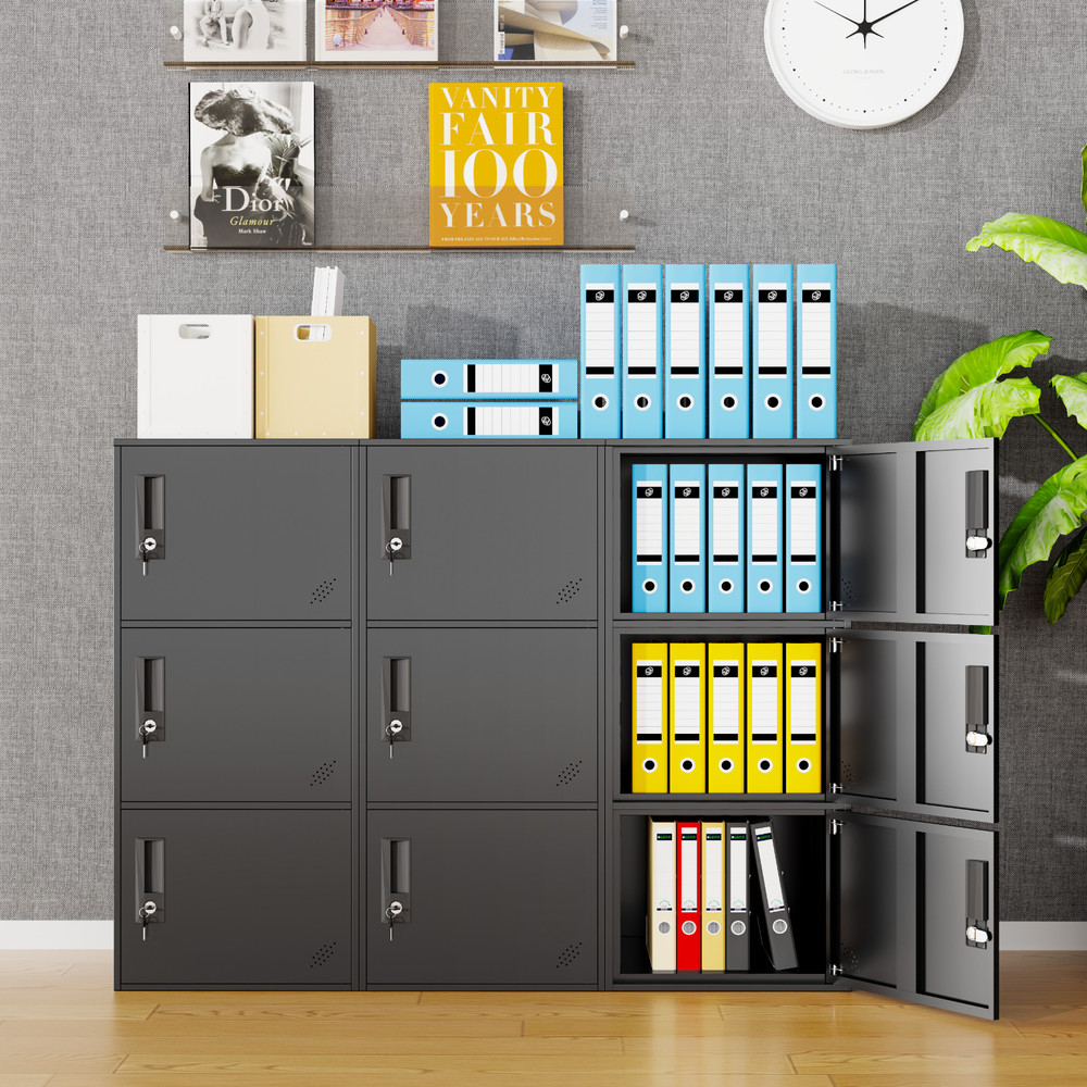 2 Door Vertical Stackable Storage Cabinet with Lock,Anti-Failing Device