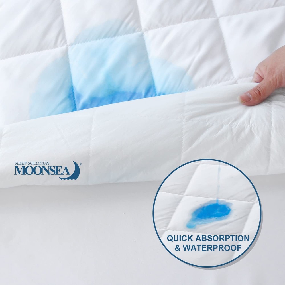 Twin Mattress Pad Protector Waterproof, Absorbent Twin, White
