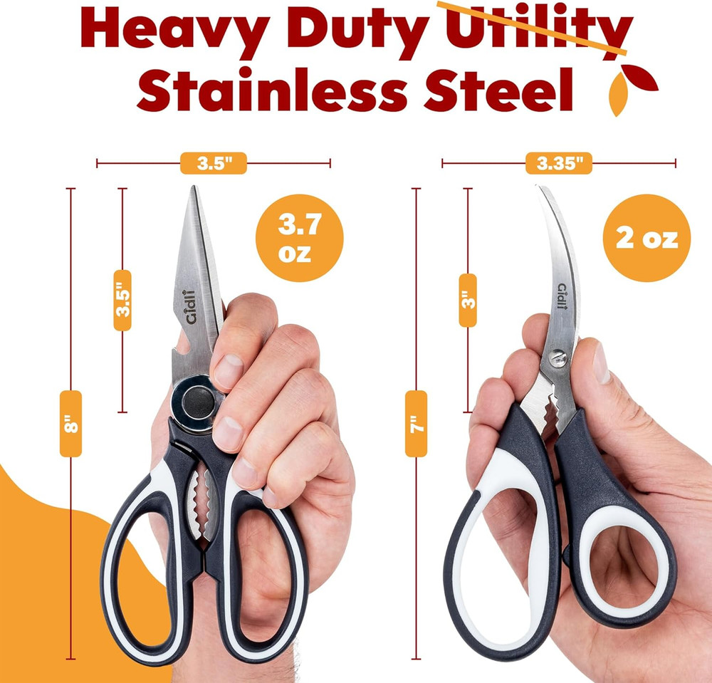 Kitchen Shears by - Liftime Replacement Warranty* - Includes Seafood Scissors a