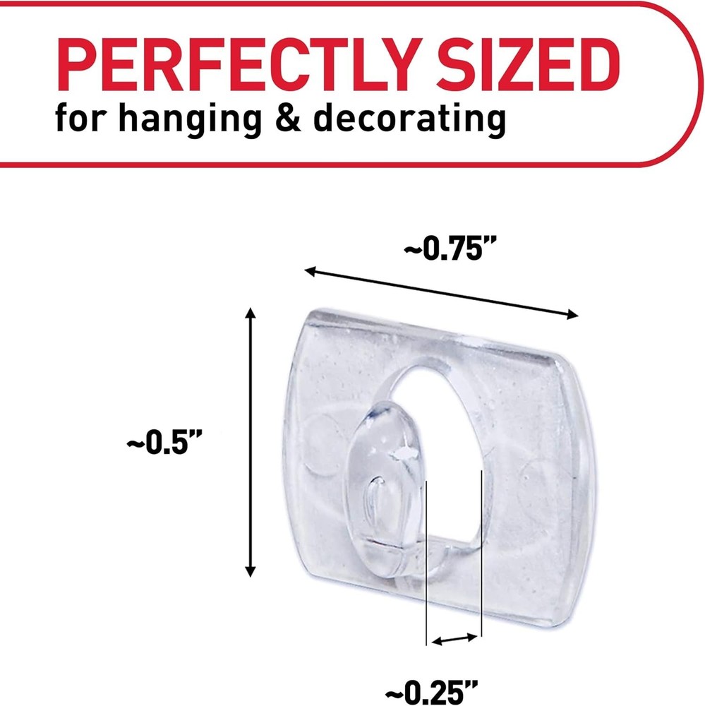 Command Indoor Mini Light Clip,Clear Clips and Command Strip, Holds up to 0.3 lb