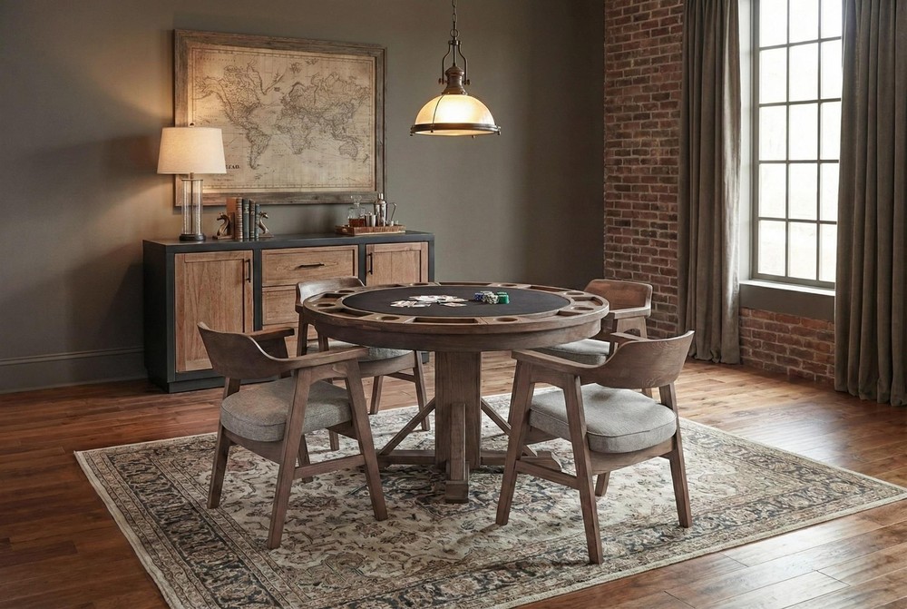 Sunny Designs Cole Reversible Dining Game and Poker Table