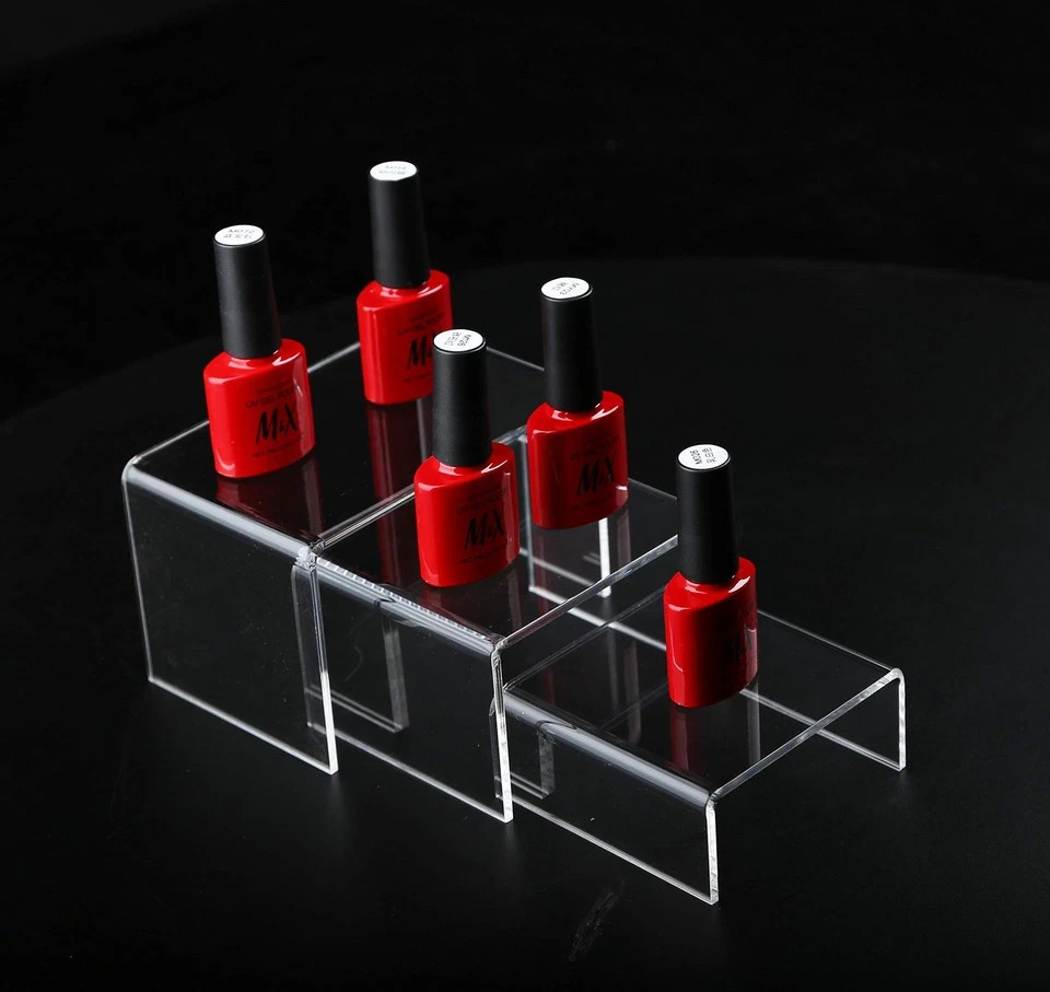 6 -Piece Strong Clear Acrylic Rectangular Riser For Retail Shelf Showcase