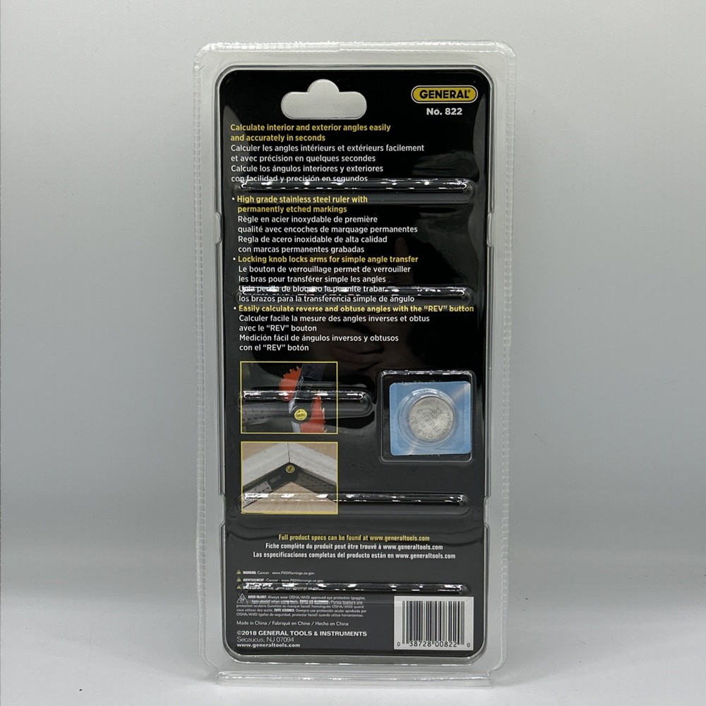 GENERAL TOOLS 5” Digital Angle Finder, Model # 822