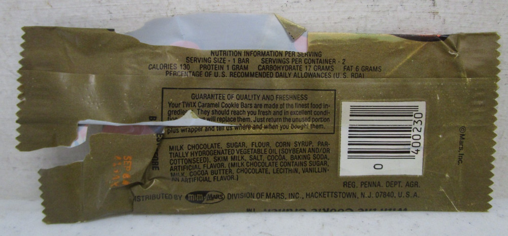 VINTAGE 1980's TWIX CANDY BAR WRAPPER EMPTY