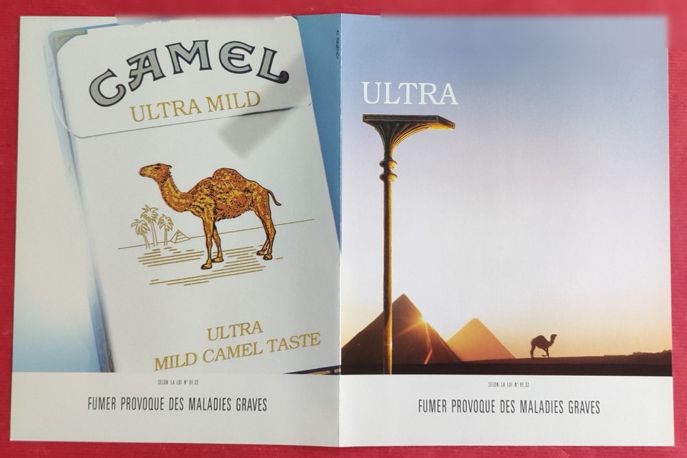 Press Advertising: Smoker's Item Cigarettes CAMEL Ultra Mild 2 Sheets