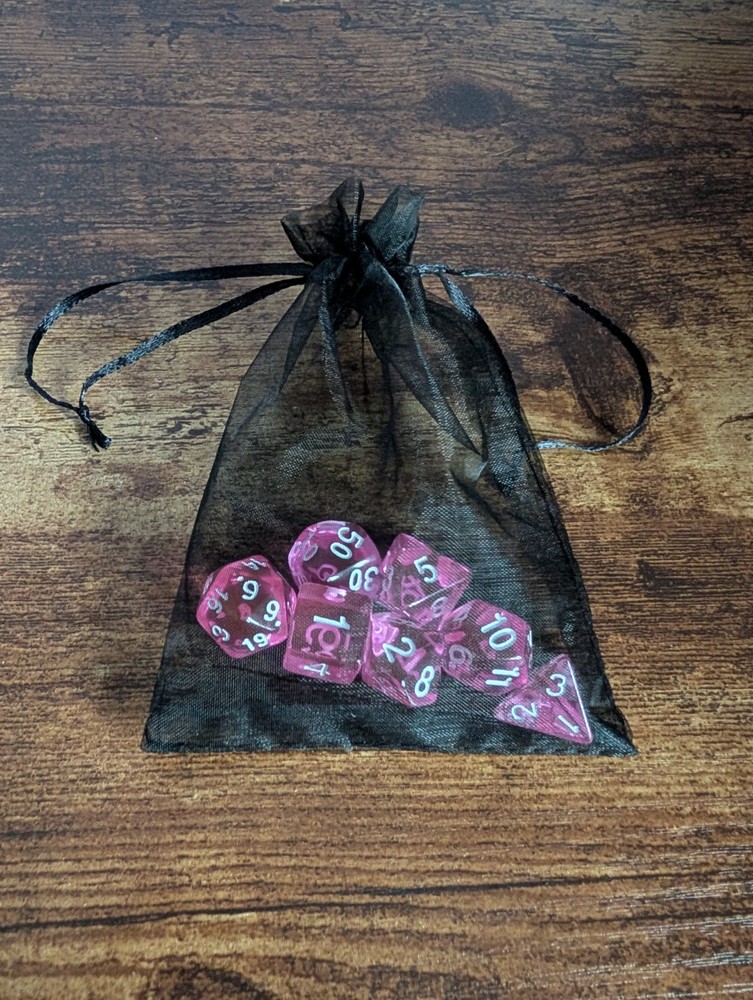 Pink Poly D&D Dice Set