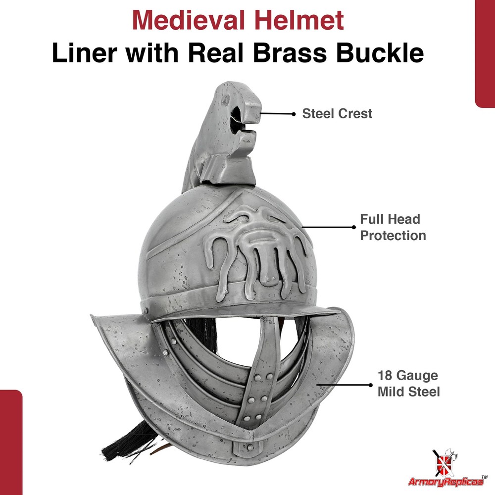 Knight Armor Helmet Interior Liner Leather Adjustable Strap Historical Replica