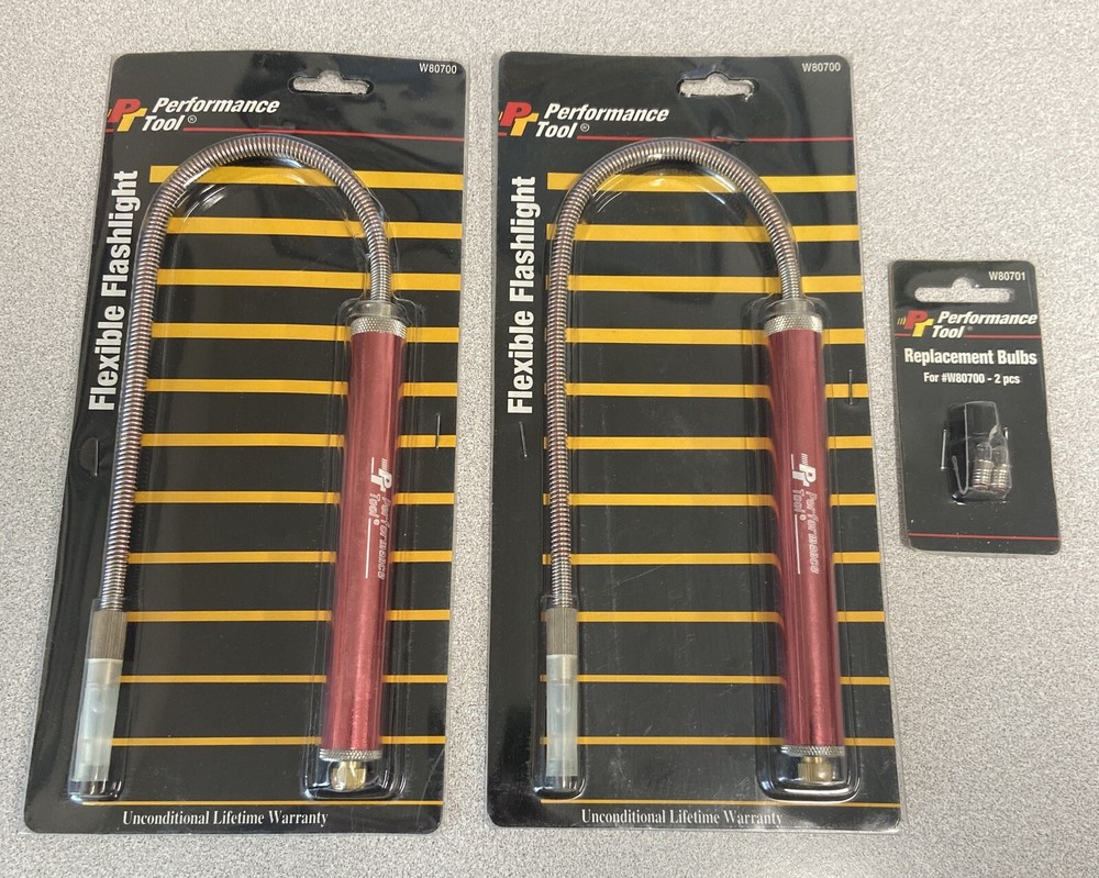 Performance Tools Flexible Flashlights W80700- Set of 2 with Replacement Bulbs