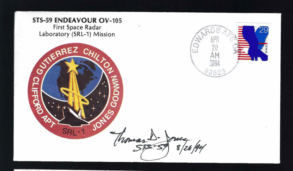 Thomas Jones signed cover NASA Space Shuttle Astronaut