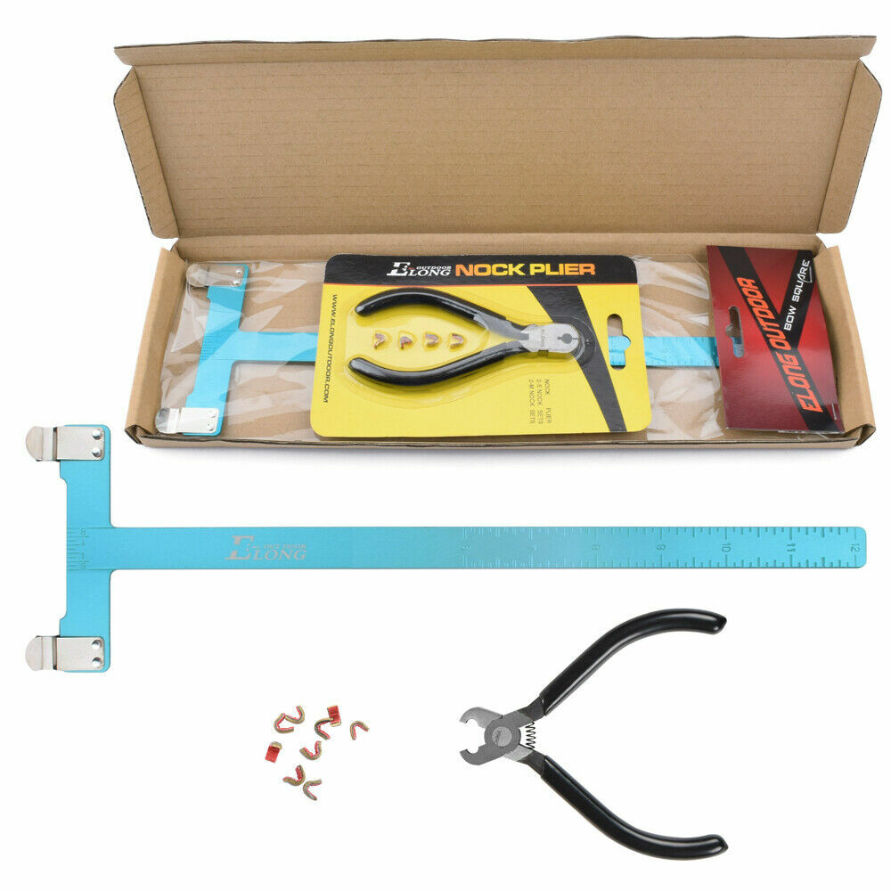Archery T Shape Bow Square Ruler+ String Nocking Points Pliers Strings Knock Set