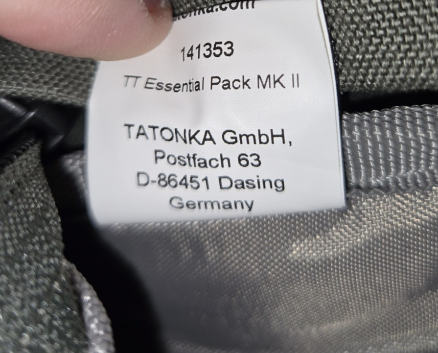 Tasmanian Tiger Essential Pack MKII Green Molle System Patch Holder Hand Loop