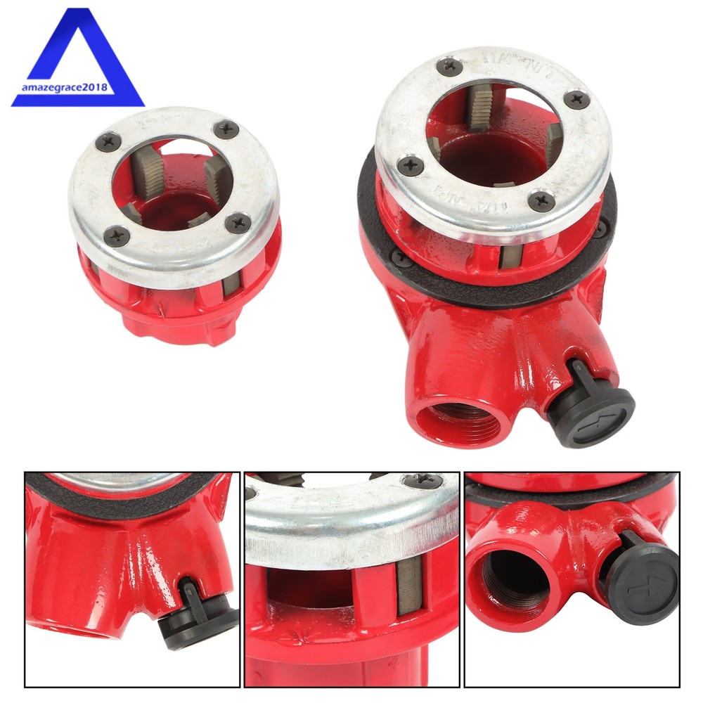 Ratchet Pipe Threader Handheld Pipe Threading Tool w/5 Dies Set + Pipe Cutter