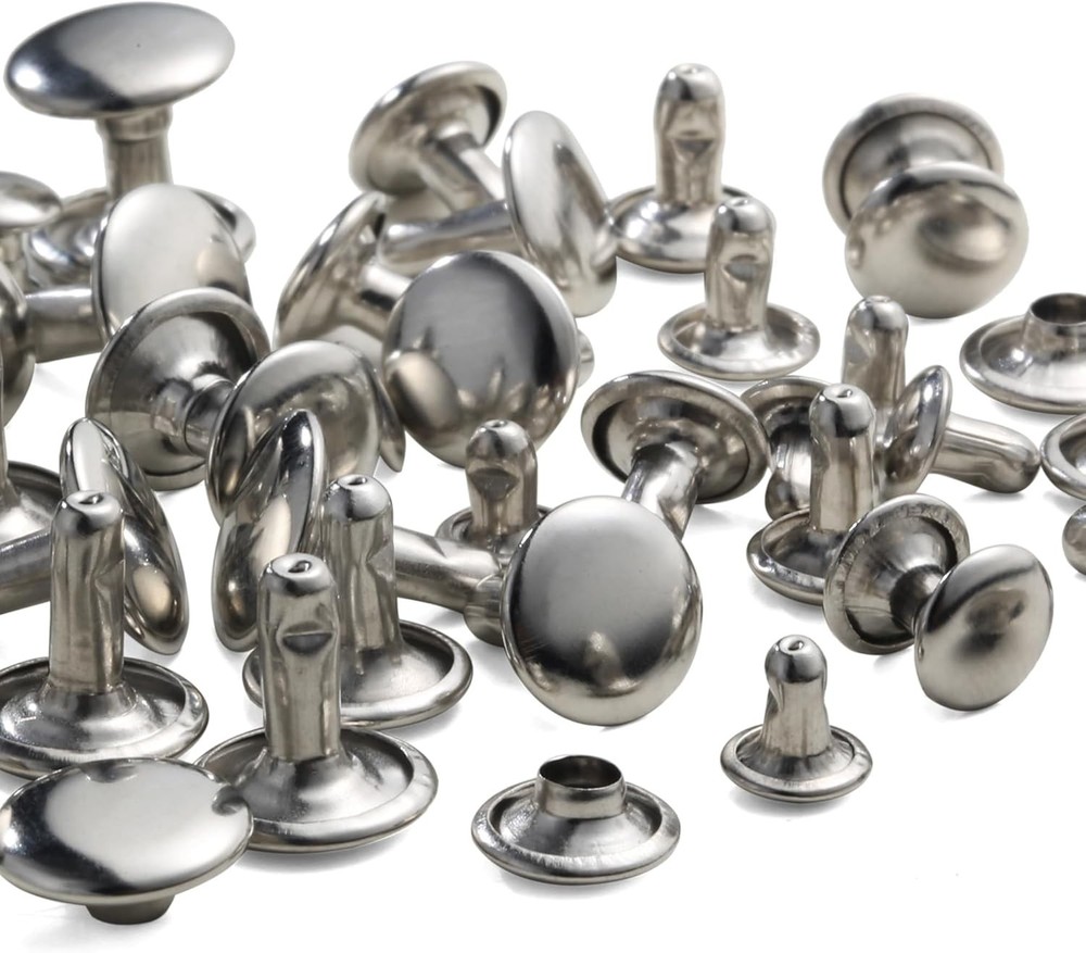 340 Sets Leather Rivets Kit Mixed Sizes Rivets for Leather Double Cap Rivets Stu