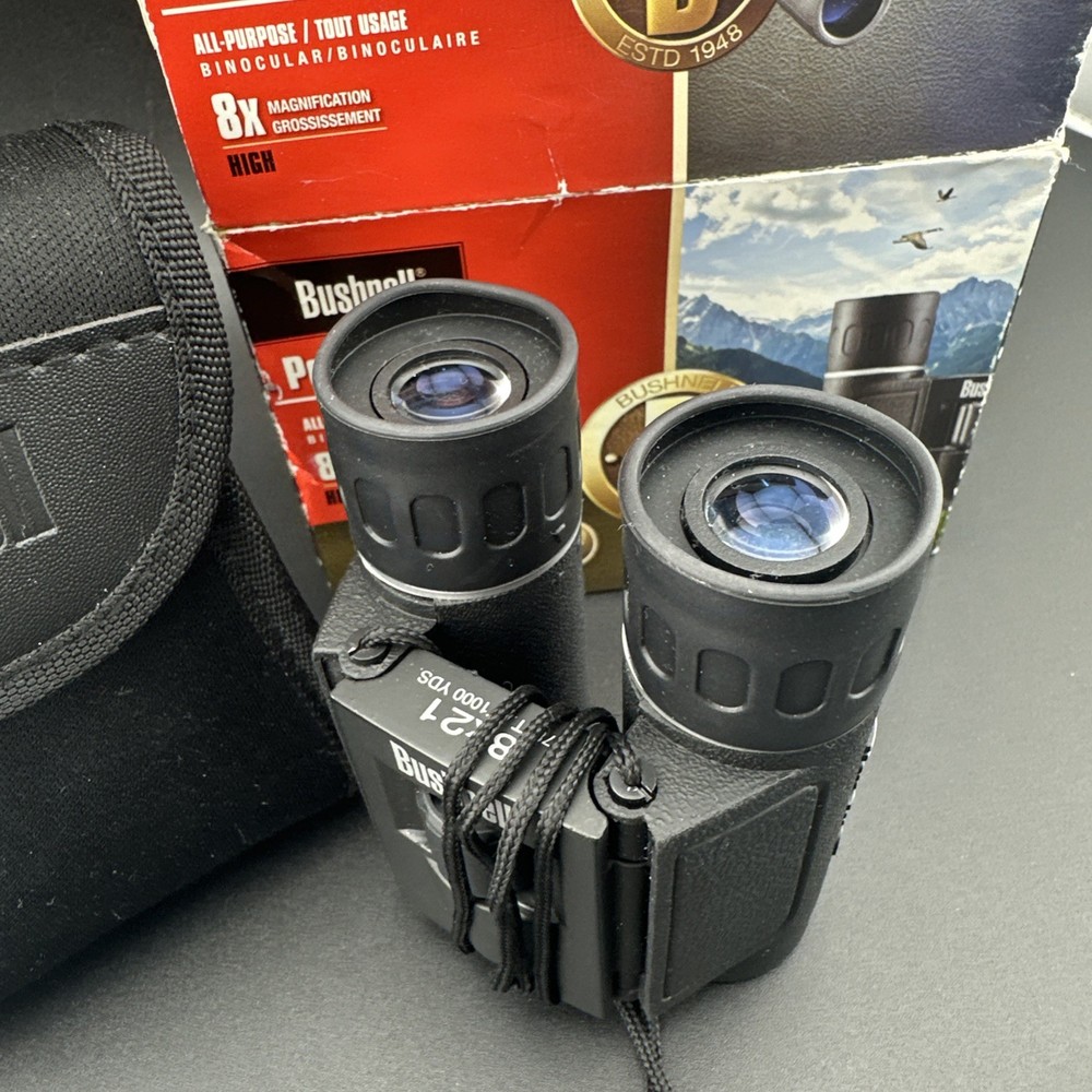 Bushnell 8X21 PowerView Compact Binoculars Foldable Eye Relief Shock Proof