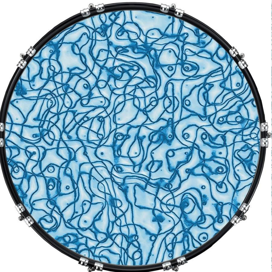 20" Custom Bass Kick Drum Front Head Graphic Graphical Twine Blue