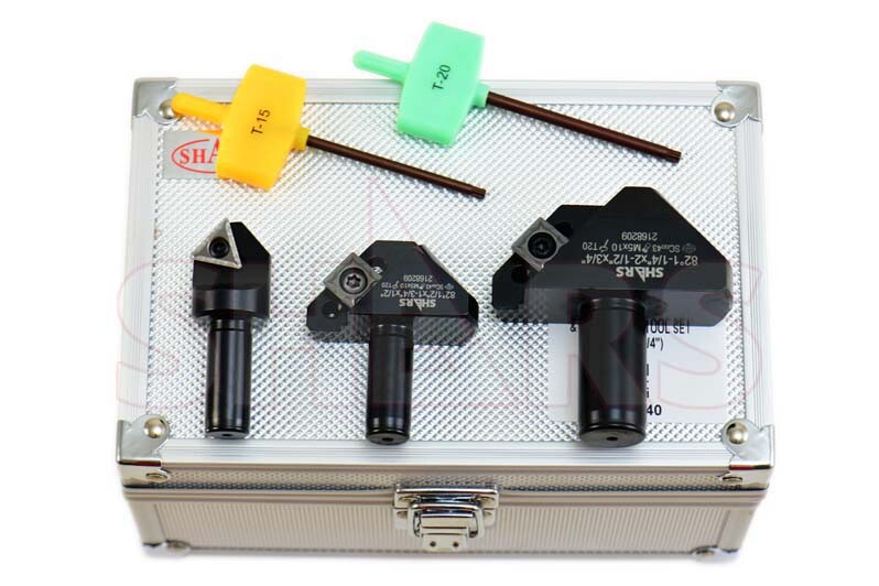 1/4, 1/2, 1-1/4" 82° Indexable Carbide Countersink Chamfering Set NEW #]