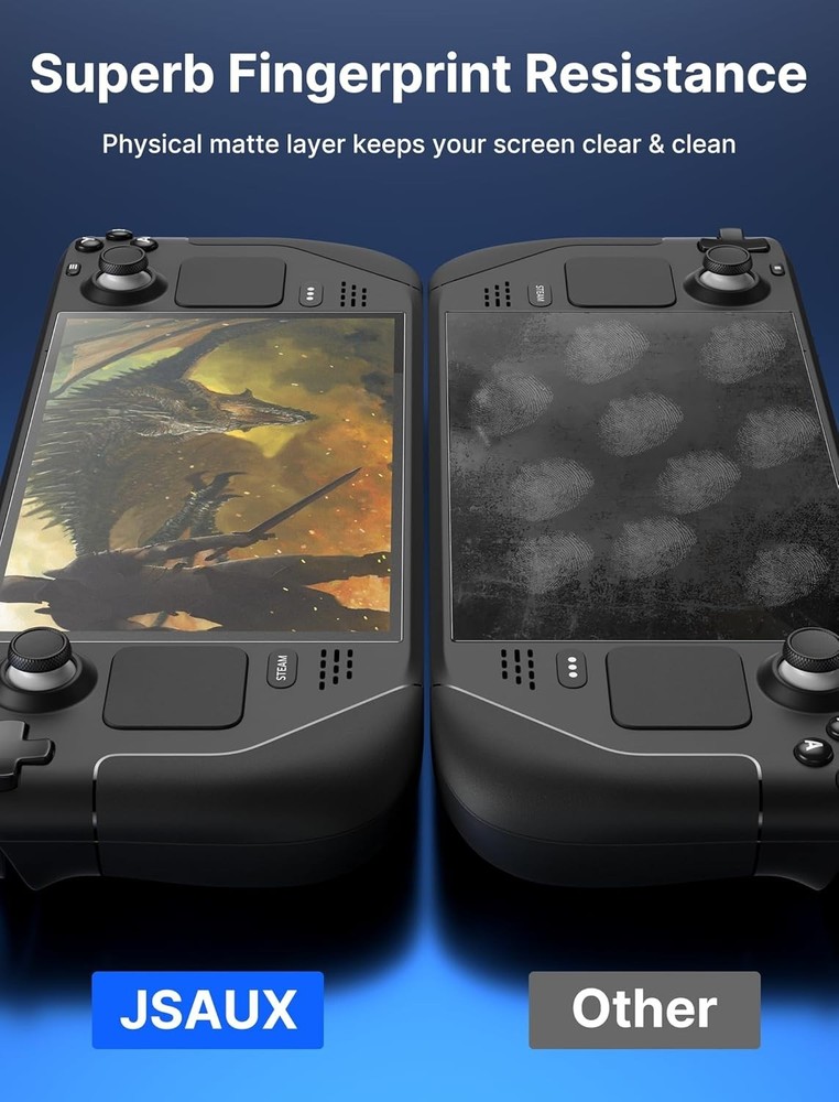 Scratch Resistant Matte Screen Protectors for Steam Deck - 2-Pack with Guide