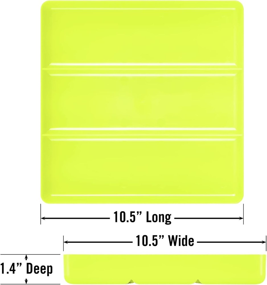 Stackable Organizer Tray with 3 Compartments - Heavy Duty Tool Storage Solution